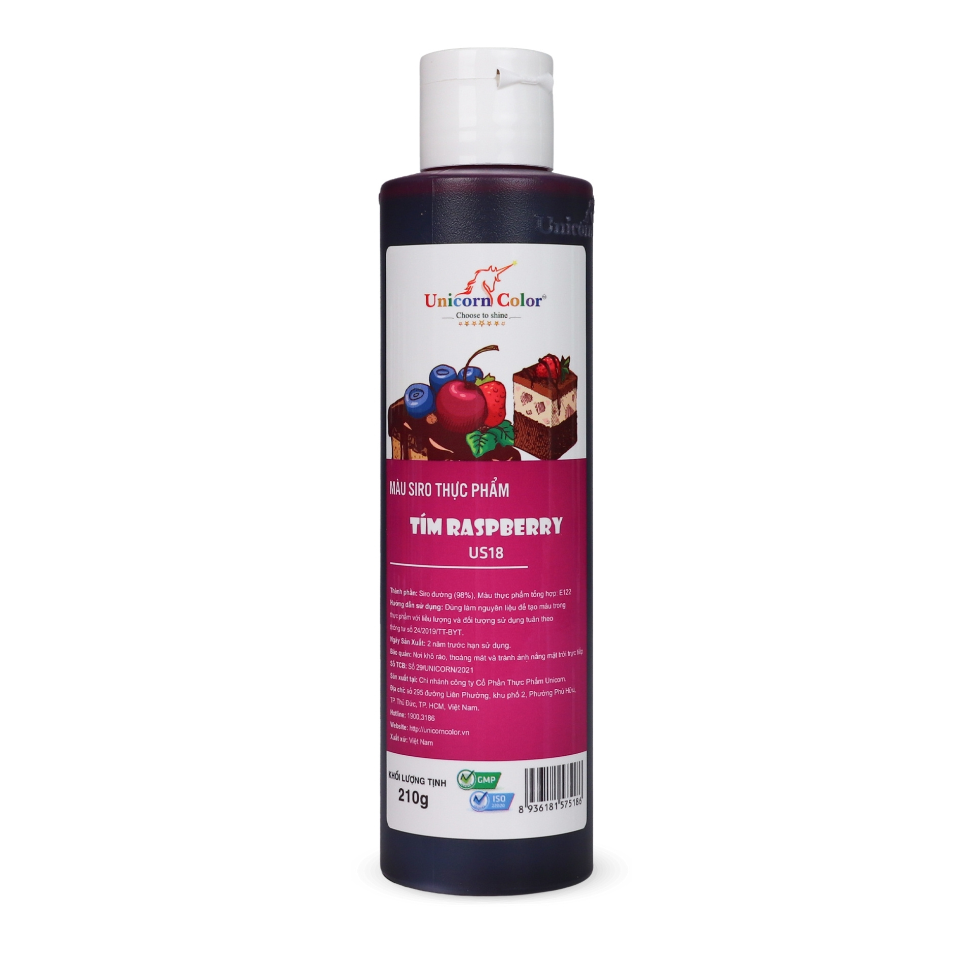 Màu Siro Unicorn Tím Rasperry 210g