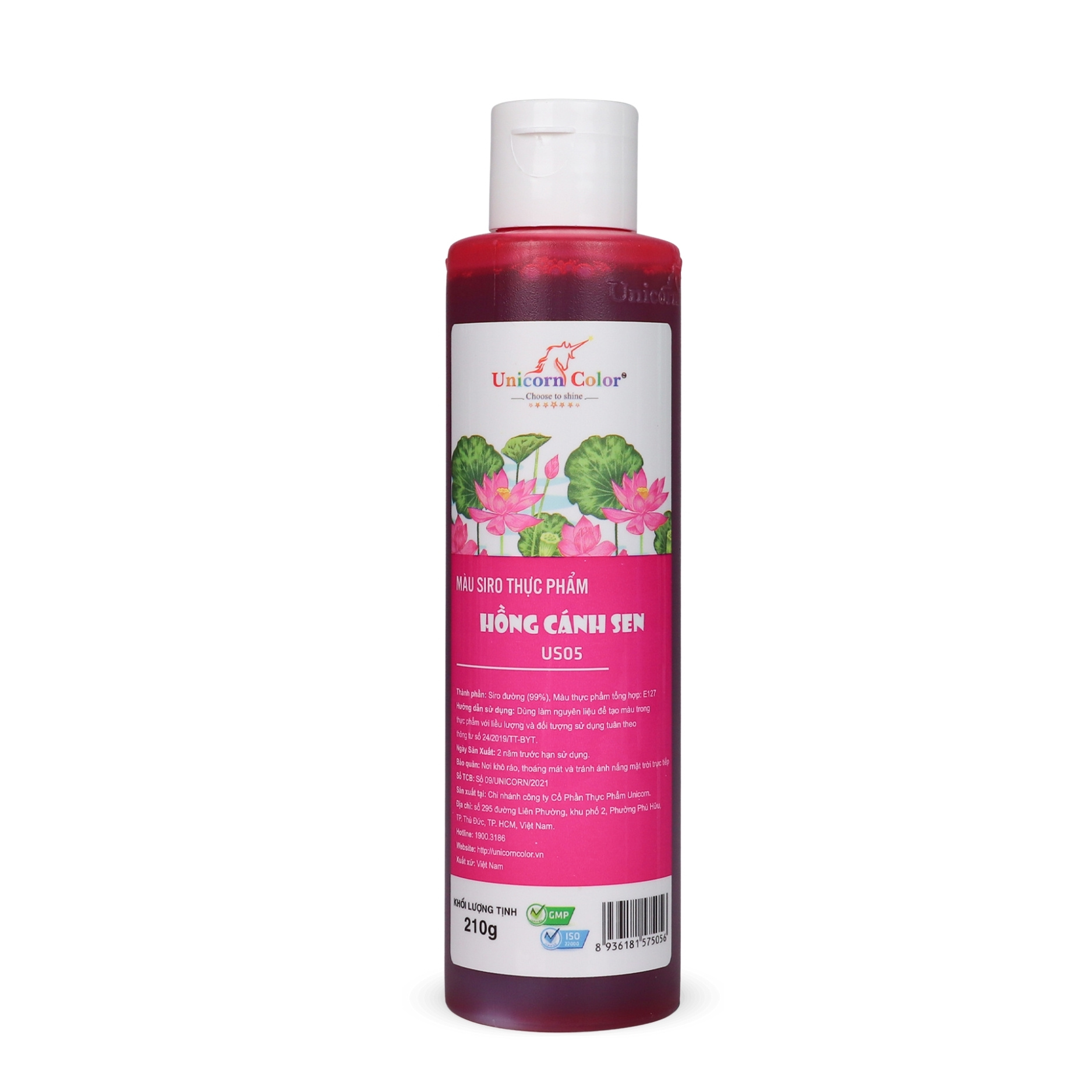 Màu Siro Unicorn Hồng Cánh Sen 210g